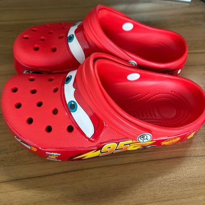 Mcqueens Pixar Cars Cartoon Kawaii Waterproof Breathable Eva Slippers For Adults Solid Outdoor Sandals With Holes Casual Shoes