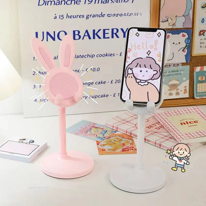 The cute bunny cell phone holder can lift and adjust the accessories of the desk phone holder/phone grip.