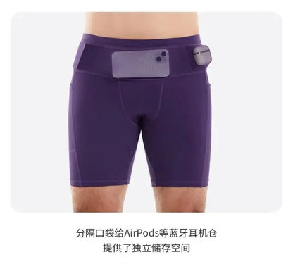 Mul-Pockets Compression Shorts 3.0 Mens Marathon Running Shorts Quick Dry Exercise Training Jogging Cycling Fitness Tight Shorts