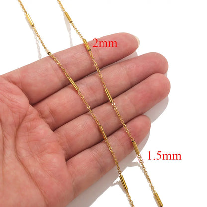 2-meter Lips Beads Chain Stainless Steel Cable Chains for Jewelry Making DIY Necklace Bracelet Accessories Gold Chain Findings