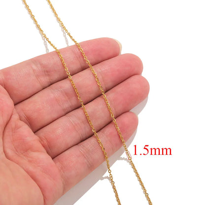 2-meter Lips Beads Chain Stainless Steel Cable Chains for Jewelry Making DIY Necklace Bracelet Accessories Gold Chain Findings