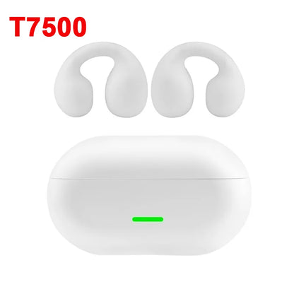 Bluetooth Earphone 5.3 Wireless Bone Conduction Headphones Clip Ear Music Noise Canceling HD Call Sports Gaming Earphone