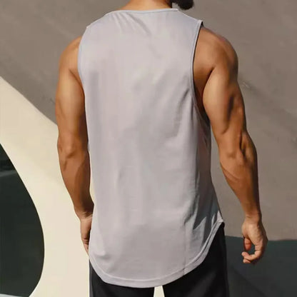 Summer Marathon Quick Dry Sports Tank Top Men's Sleeveless Tank Top Running Training Basketball Loose Fit Tank Top
