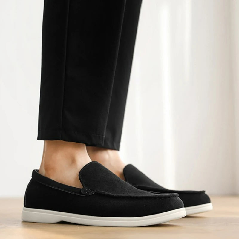 Men's Casual Shoes Suede Leather Loafers Classic British Style Men Shoes Lightweight Soft Moccasins Male Slip on Driving Flats