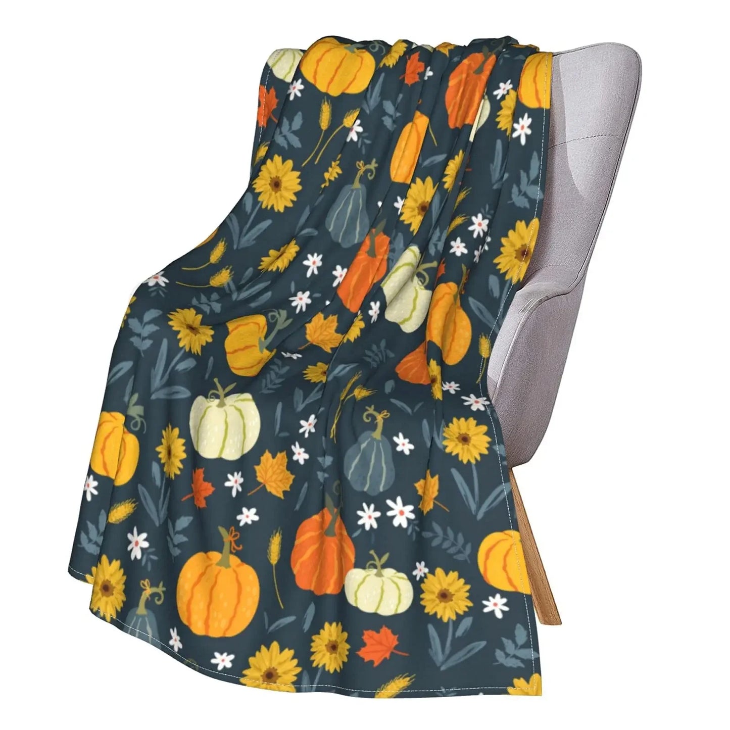 Halloween Throw Blanket for Couch Bed Halloween Fall Thanksgiving Gift Blanket Pumpkin and Ghost Print Blankets Sofa Blankets