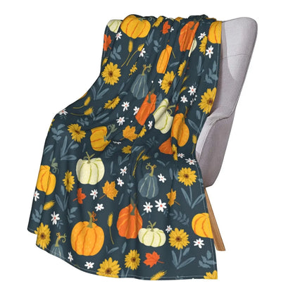 Halloween Throw Blanket for Couch Bed Halloween Fall Thanksgiving Gift Blanket Pumpkin and Ghost Print Blankets Sofa Blankets