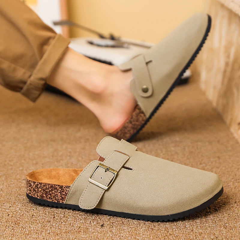 Fashion Men Mules Shoe with Arch Support Birkens Mens Shoes Men's Suede Sandals Retro Cork Clogs Unisex Classic Beach Тапочки
