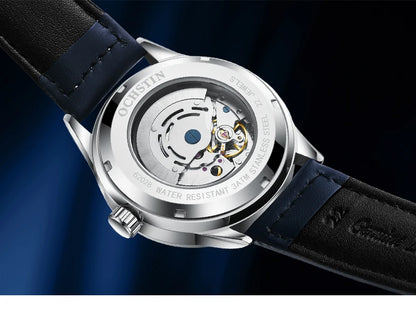 OCHSTIN Men Automatic Mechanical Movement Watch Leather Strap Nylon Male Clock Fashion Waterproof for Men Gift Wirstwatches