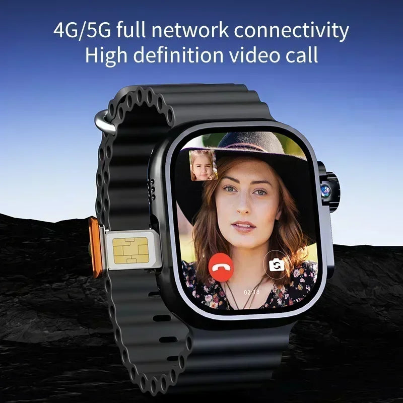 4G Android Smartwatch DW100 New Global Call Fingerprint Unlock 4G SIM Card 2.29 Inch AMOLED Video Chat WIFI GPS App Download