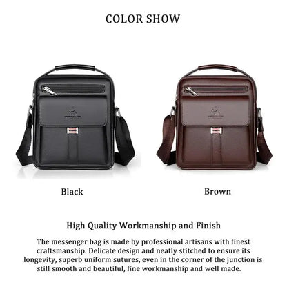 2025 New Men's Crossbody Shoulder Bags Waterproof Vintage Large Capacity PU Leather Bag Men's Messenger Tote