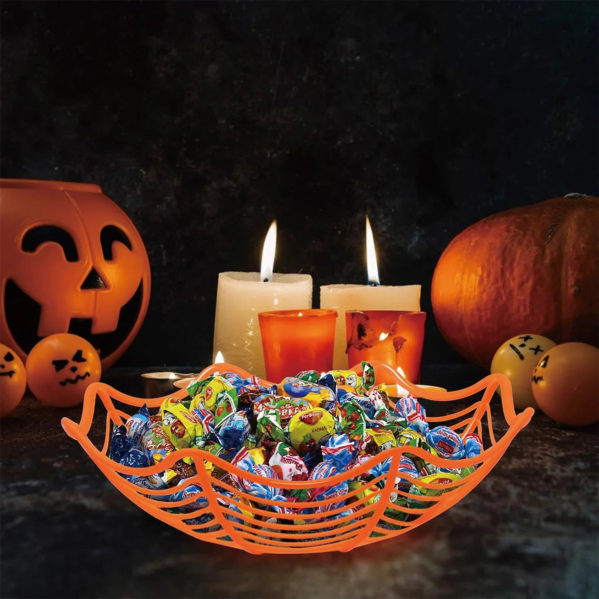 Halloween Spider Web Dessert Basket, Halloween Party Decoration 2025, Candy Bowl, Haunted House, Trick or Treat, Party Supplies, Snack Tray