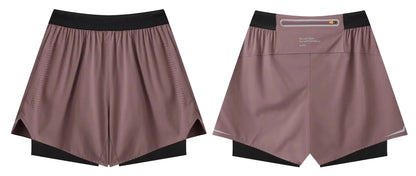 Men Running Shorts Gym Marathon Track Sports Shorts 2 In 1 Quick Dry Workout Training Gym Fitness Short Pants Summer Men Shorts