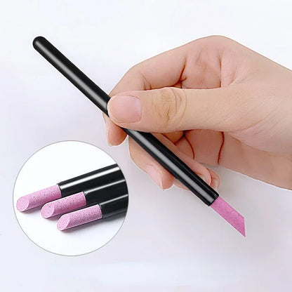 Portable Quartz Grinding Sanding Pen Nail Cuticle Pusher Dead Skin Remove Pushers Nail Polish Manicure Stick Nail Files Tools