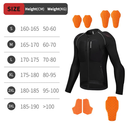 WOSAWE Men's Motorcycle Racing Jacket Off-Road CE Protective Gear Motocross Soft Armor Body Protector Sports Racing Equipment
