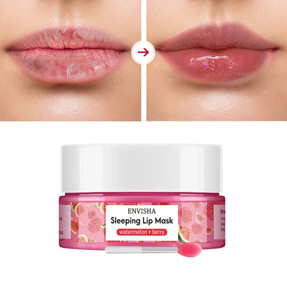 ENVISHA Watermelon Lip Sleep Mask Night Sleeping Maintenance Moisturizing Fade Lines Nourishing Balm Skin Care Beauty Health 20g