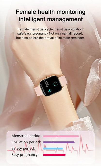 2026 New Smart Watch For Android IOS 2.01Inch Color Screen Bluetooth Call Blood Oxygen/Pressure Monitoring Smart Watch Women Men