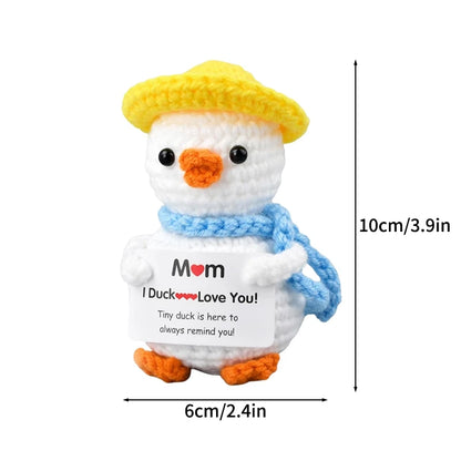 Cute Mini Positive Crochet Bee Hand-woven Animal Doll Thank You Gift for Birthday Teachers Graduation Car Interior Accessories