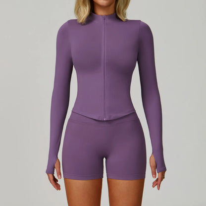 2/3PCS Yoga Suit Sports Set Women Tracksuit Gym Set Seamless Running Workout Set Push Up Long Sleeve Sports Jacket Yoga Clothing