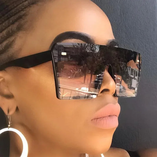 New Top Oversize Square Sunglasses Women Fashion Retro Gradient Sun Glasses 2024 Men Blue Big Frame Vintage Eyewear UV400