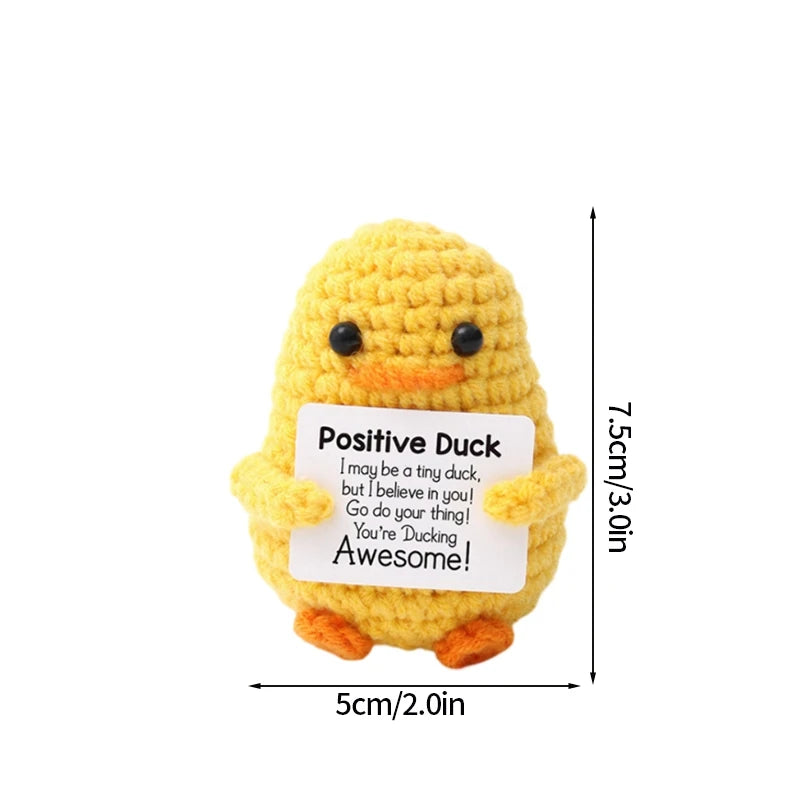 Cute Mini Positive Crochet Bee Hand-woven Animal Doll Thank You Gift for Birthday Teachers Graduation Car Interior Accessories