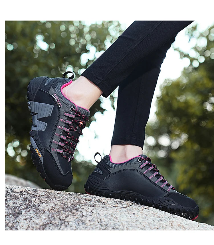 Outdoor couple hiking shoes, men's waterproof hiking shoes, leather tactical shoes, women's non slip outdoor shoes