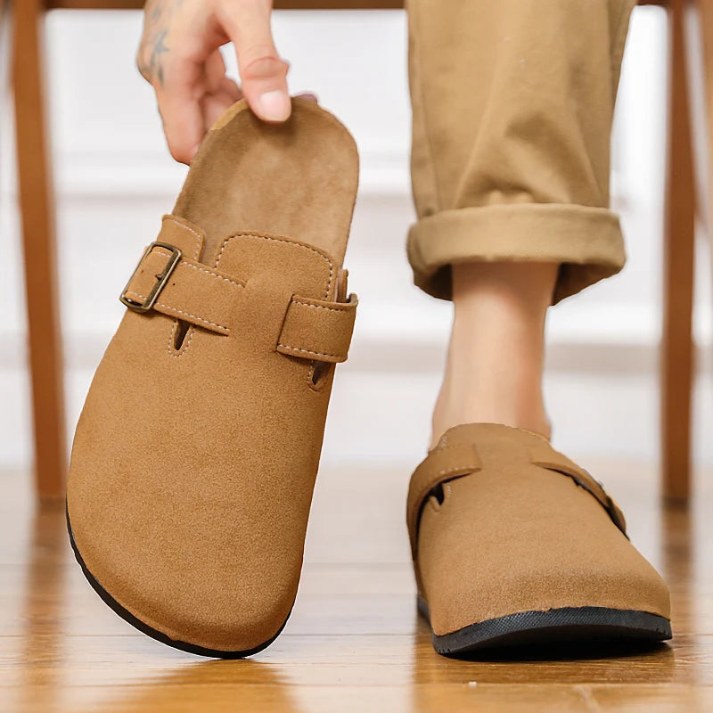 Fashion Men Mules Shoe with Arch Support Birkens Mens Shoes Men's Suede Sandals Retro Cork Clogs Unisex Classic Beach Тапочки