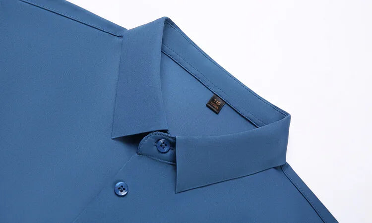 Men's Ultra Stretch Short Sleeve T-Shirt Business Casual Breathable Stretchable Abrasion-Resistant Solid Color Short Sleeve Shirt