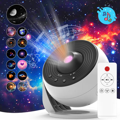 Star Projector Galaxy Night Light HD Image Disc Updated Planetarium Projector with Remote Control and Bluetooth Function for Living Room