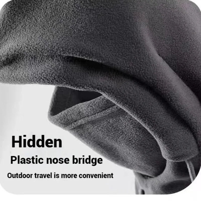Warm Winter Hat with Mask and Neck Warmer 3-in-1 Windproof Balaclava for Men and Women Masked Hat for Cycling in Cold Weather