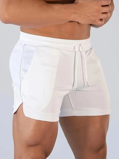 Mens Gym Training Shorts Men Sports Casual Clothing Fitness Workout Running Grid quick-drying compression Shorts Athletics