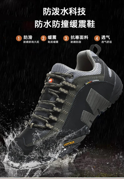 Outdoor couple hiking shoes, men's waterproof hiking shoes, leather tactical shoes, women's non slip outdoor shoes