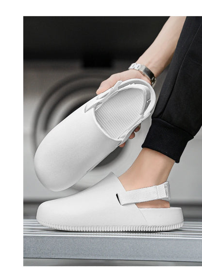 Summers Clogs Man Slippers Men Flat Mules Beach Sandals Quick Drying Water Shoes Work Casual Garden Lightweight Slippers