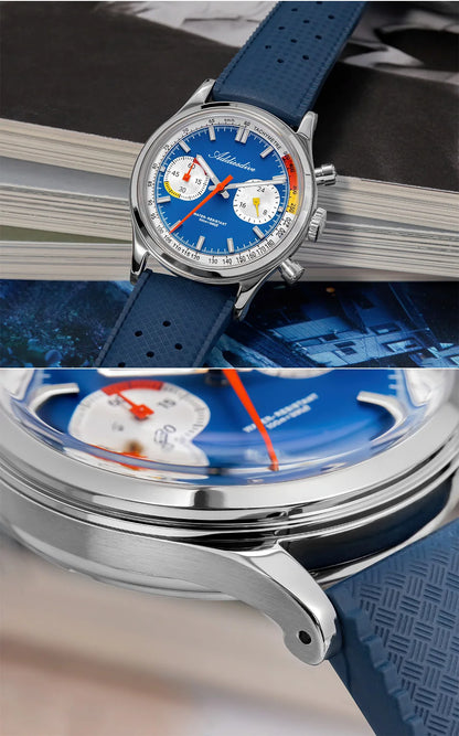 ADDIESDIVE New Men Watch 38mm VK64 Chronograph Fluororubber Luxury Domed Glass BGW9 Luminous 100m Waterproof Quartz Wristwatch