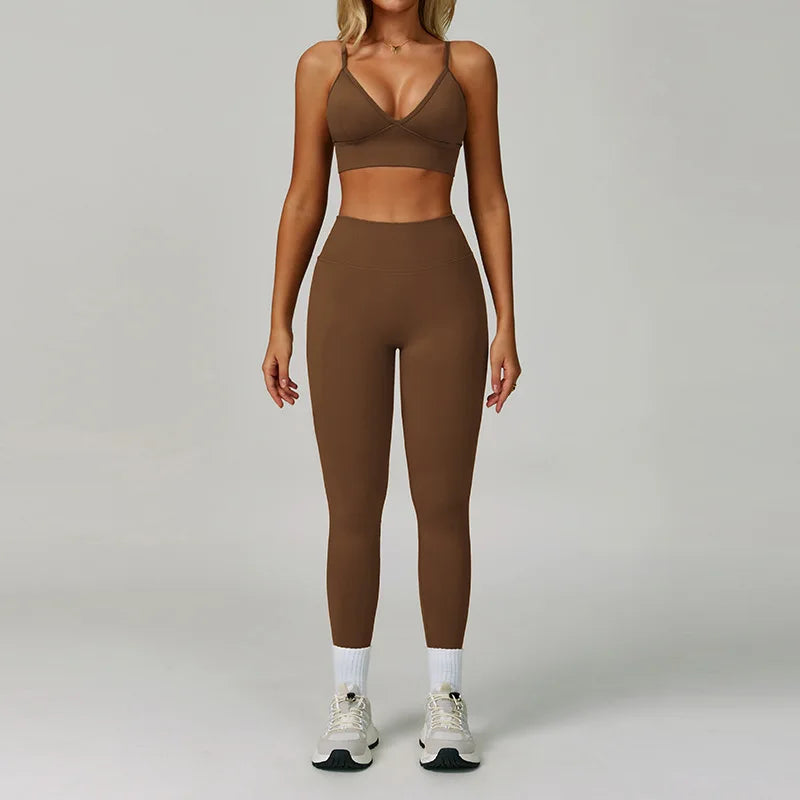 2/3PCS Yoga Suit Sports Set Women Tracksuit Gym Set Seamless Running Workout Set Push Up Long Sleeve Sports Jacket Yoga Clothing