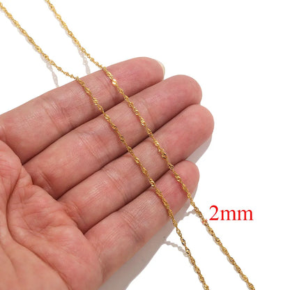 2-meter Lips Beads Chain Stainless Steel Cable Chains for Jewelry Making DIY Necklace Bracelet Accessories Gold Chain Findings