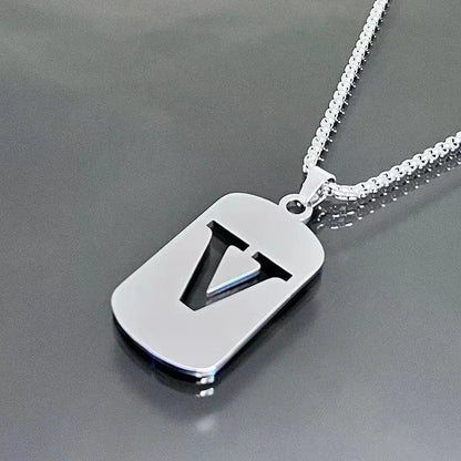 Stainless steel Men Women Pendant Necklace Hollow 26 Mother Without Plating Design  Style Hip Hop Chain for Daily Wear and Gift