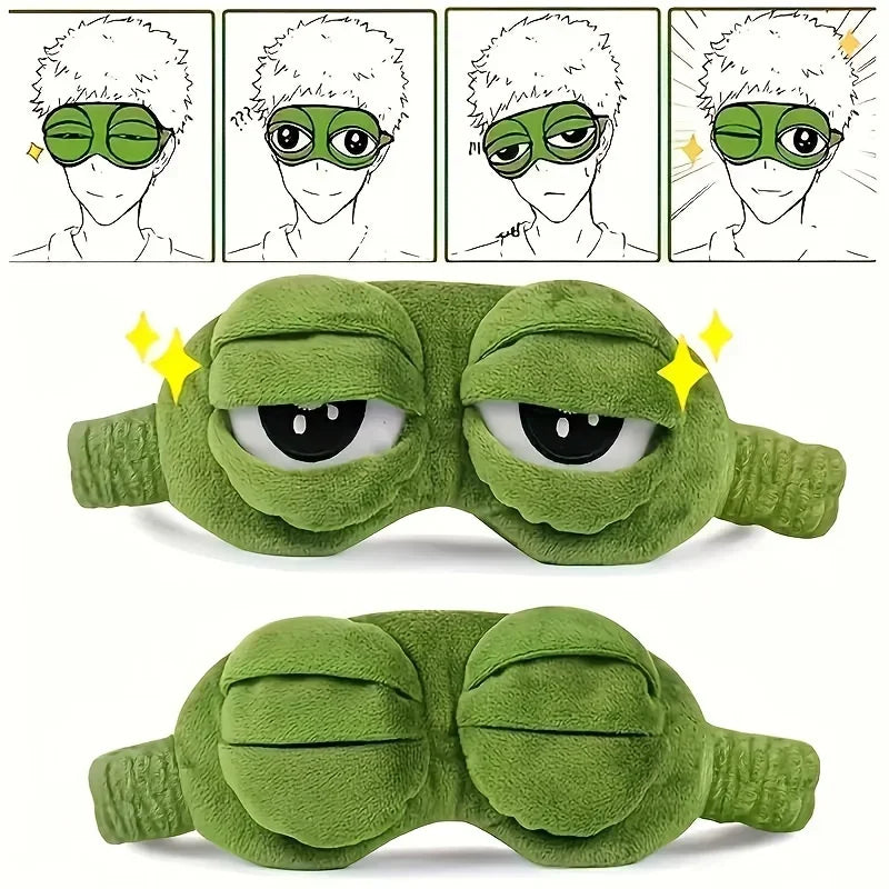 3D Frog Sleep Mask Natural Sleeping Shade Women Men Creative Cartoon Soft Portable Sale Travel Office Eyepatch