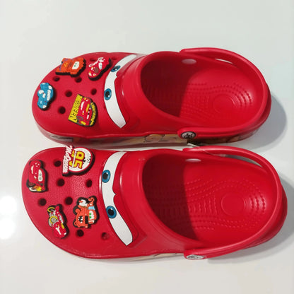 Mcqueens Pixar Cars Cartoon Kawaii Waterproof Breathable Eva Slippers For Adults Solid Outdoor Sandals With Holes Casual Shoes