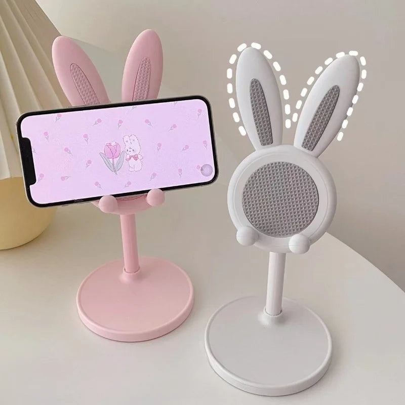 The cute bunny cell phone holder can lift and adjust the accessories of the desk phone holder/phone grip.