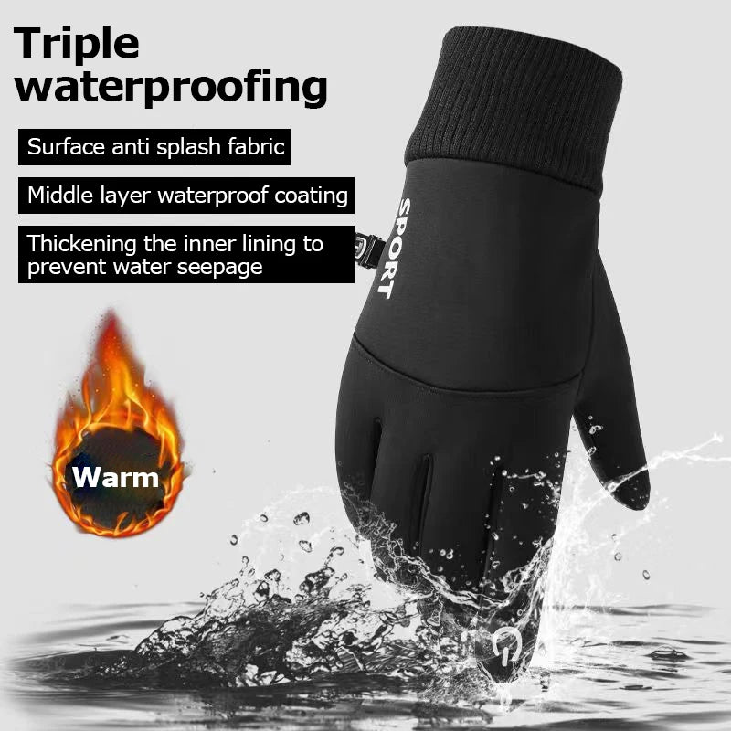 Men's and women's winter gloves, touchscreen warm gloves, waterproof, windproof, thermal gloves for driving, running, skiing, and riding.
