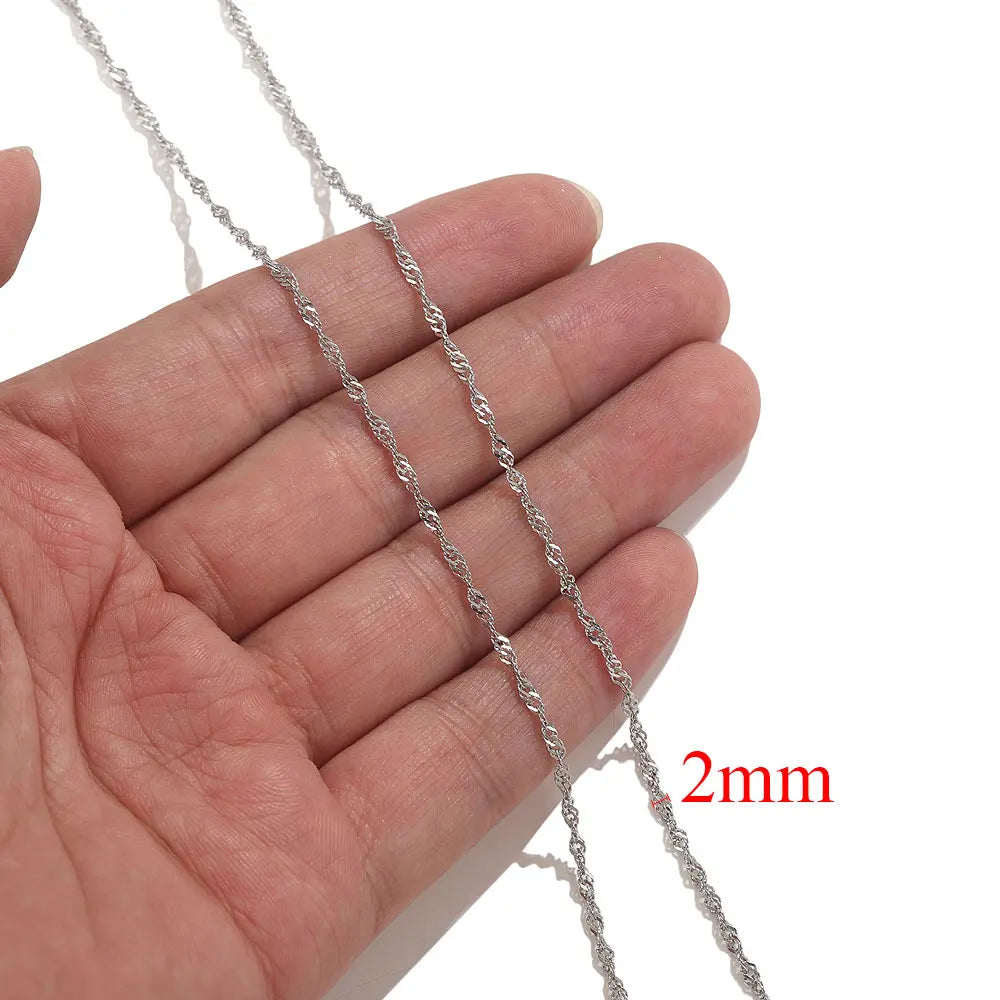 2-meter Lips Beads Chain Stainless Steel Cable Chains for Jewelry Making DIY Necklace Bracelet Accessories Gold Chain Findings