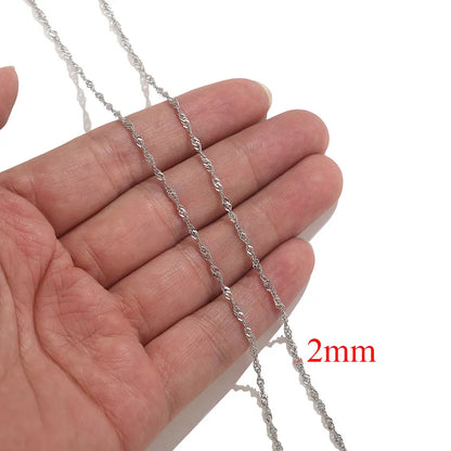 2-meter Lips Beads Chain Stainless Steel Cable Chains for Jewelry Making DIY Necklace Bracelet Accessories Gold Chain Findings