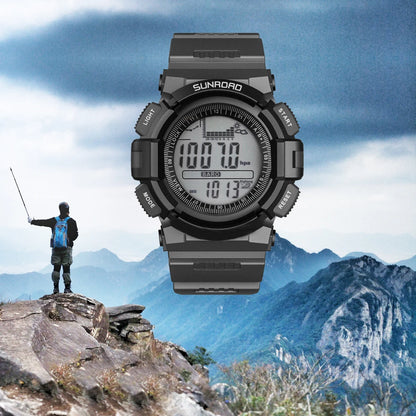 SUNROAD New 715A Sports Watch Altimeter Men's Digital Watches For Men Fishing Clock 3ATM Waterproof Present Reloj Hombre