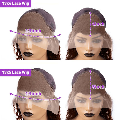 Brazilian 200 Density Short Bob 13x4 HD Transparent Lace Front Human Hair Wig Chocolate Brown Straight 13x5 Lace Frontal Wigs