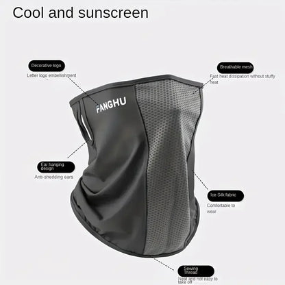 1Pcs Summer Ice Silk Cycling Masks Hanging Ear Breathable Anti-UV Face Scarf Neck Cover for Outdoor Hiking Sunscreen Balaclava