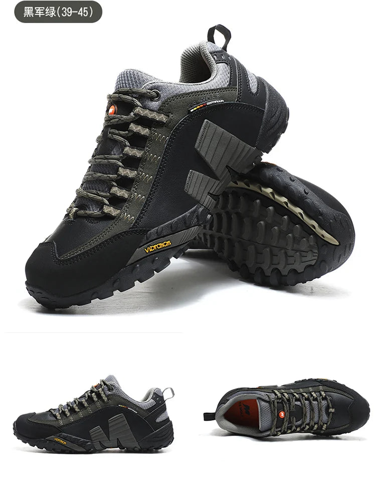 Outdoor couple hiking shoes, men's waterproof hiking shoes, leather tactical shoes, women's non slip outdoor shoes