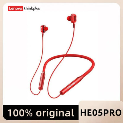 Original Lenovo HE05 Pro TWS Wireless Bluetooth 5.0 Sports Noise Canceling Neckband Earphones, Waterproof, Microphone