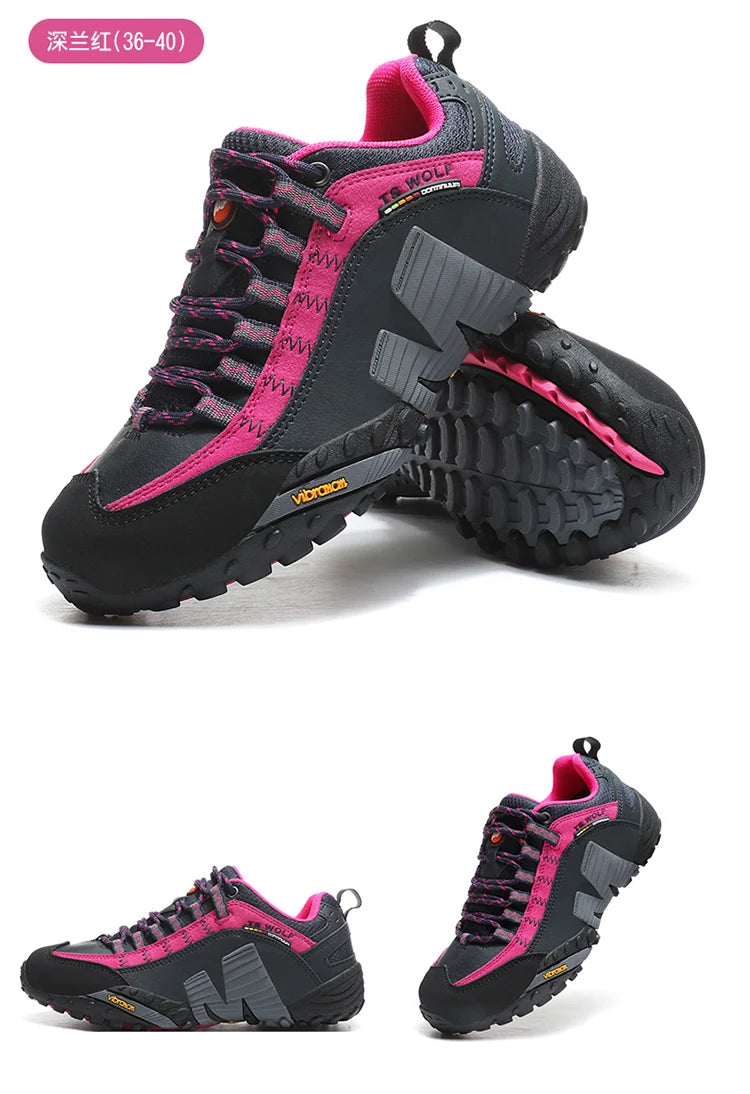 Outdoor couple hiking shoes, men's waterproof hiking shoes, leather tactical shoes, women's non slip outdoor shoes
