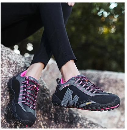 Outdoor couple hiking shoes, men's waterproof hiking shoes, leather tactical shoes, women's non slip outdoor shoes