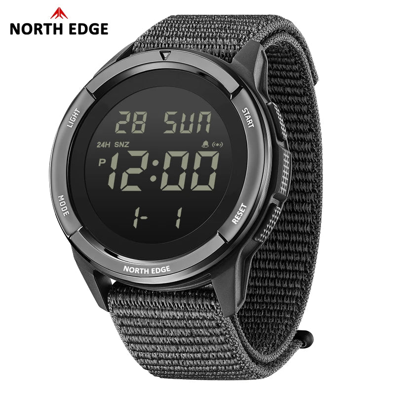 NORTH EDGE 2025 TERRAX Men's Digital Military Watches Outdoor Sports Swimming Waterproof 50M Stopwatch Countdown Light Watch Men